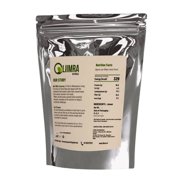 Liimra Naturals Sorghum Jowar Millet Flour - High Fiber, Protein-Packed, Low GI, Gluten-Free , Mineral Rich, 100% Chakki Fresh Flour (500 Gram) Liimra Naturals